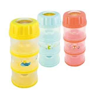 【莫菲思】晉怡 MIT嬰兒寶寶外出旋蓋三格分裝奶粉盒(奶粉罐/三色可選)