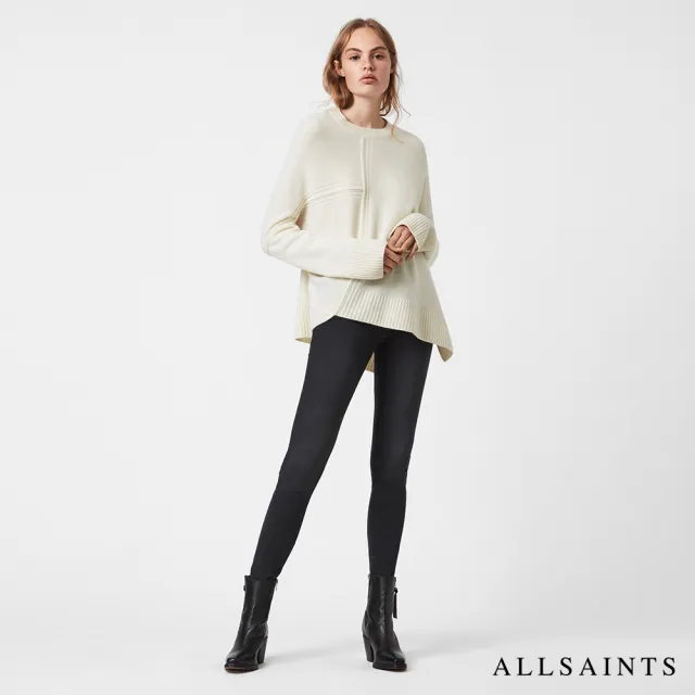 【ALLSAINTS】LOCK 簡約時尚不對稱下擺羊駝毛混紡針織毛衣-象牙白 WK159T