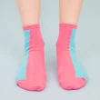【3-o’clock】電色空間短筒棉襪(藍粉)