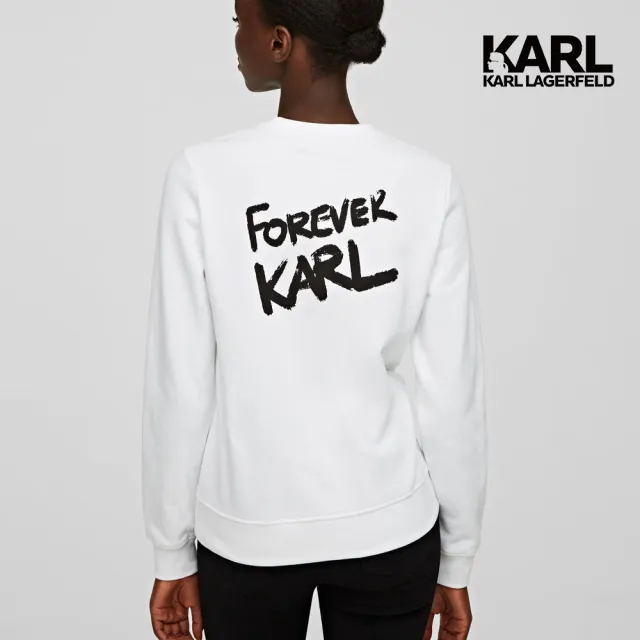 【KARL LAGERFELD 卡爾】FOREVER KARL 運動衫-白(原廠公司貨)