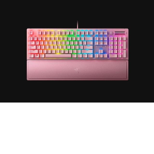 【Razer 雷蛇】BlackWidow V3★黑寡婦蜘幻彩版綠軸鍵盤 V3(粉晶英文鍵盤)