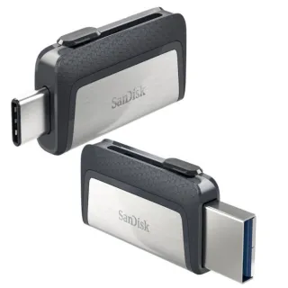 【SanDisk 晟碟】[全新版]128GB Ultra Dual USB3.1 Type-C OTG 雙用隨身碟(伸縮埠 雙用隨身碟 原廠5年保固)