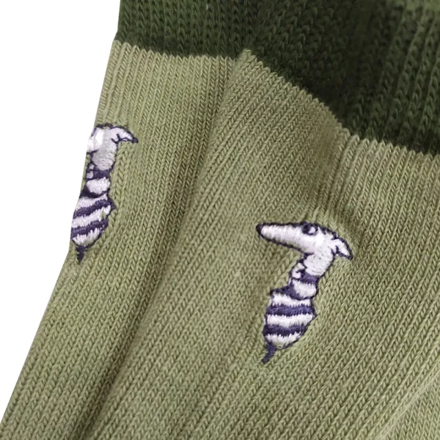 【TRUSSARDI】經典刺繡LOGO素面休閒短襪(綠色)