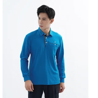 【遊遍天下】男款抗UV防曬涼感吸濕排汗機能長袖POLO衫 GL1015二色(M-5L)