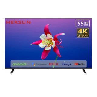 【HERSUN 豪爽】55型QLED量子點智慧連網液晶顯示器 4K Google TV(HS-Q55GK01)