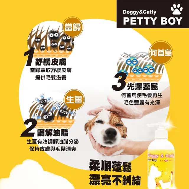 【Petty Boy】囤貨特惠組 何首烏蓬鬆光澤萌發洗毛精 300ml*30入(寵物專用貓咪狗狗通用)