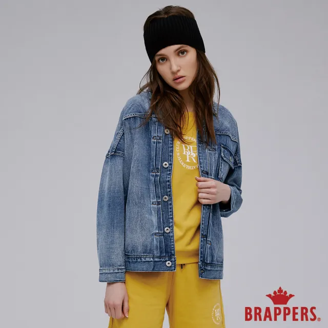 【BRAPPERS】女款 Boy friend系列-寬鬆落肩牛仔外套(藍)