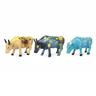 【富邦藝術】CowParade藝術牛：梵谷 迷你3件組