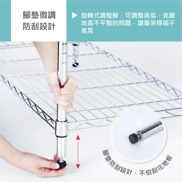 【KIWISH】MIT耐重四層置物架60x46x160(鐵架/收納架/四層架/置物架/鍍鉻架/波浪架/鐵力士架/收納層架)