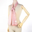 【TRUSSARDI】古典歐風變形蟲圖案純綿抗UV薄圍巾(粉紅色)