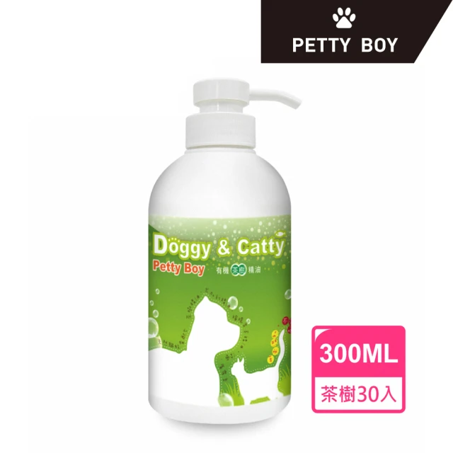 Petty Boy 囤貨特惠組 有機茶樹精油清爽驅蚊洗毛精 300ml*30入(寵物貓狗通用)