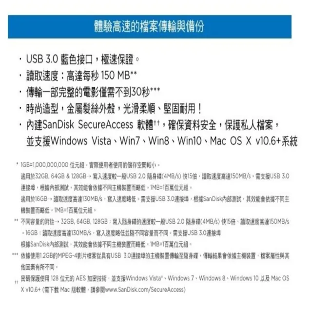 【SanDisk 晟碟】[全新版]128GB Ultra Flair USB3.0 隨身碟(高速150MB/秒 原廠5年保固)