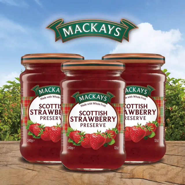 【Mackays】蘇格蘭梅凱草莓果醬340g x3罐