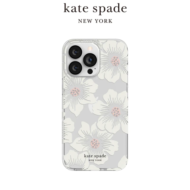 KATE SPADE iPhone 11 Pro 5.8吋 手機保護殼/套(蜀葵花+白色鑲鑽)