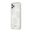 【KATE SPADE】iPhone 11 Pro 5.8吋 手機保護殼/套(蜀葵花+白色鑲鑽)