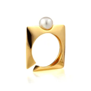 【Woogie武吉珠寶】設計師創作純銀方形珍珠戒指