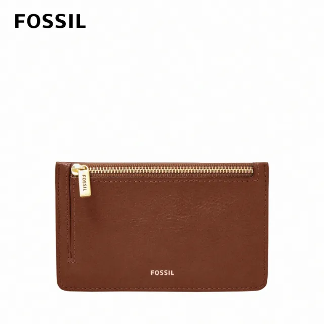 【FOSSIL 官方旗艦館】Logan 真皮卡片零錢包-棕色 SL7925200