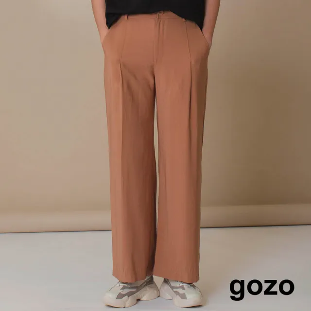 【gozo】垂墜感小直筒西裝褲(兩色)