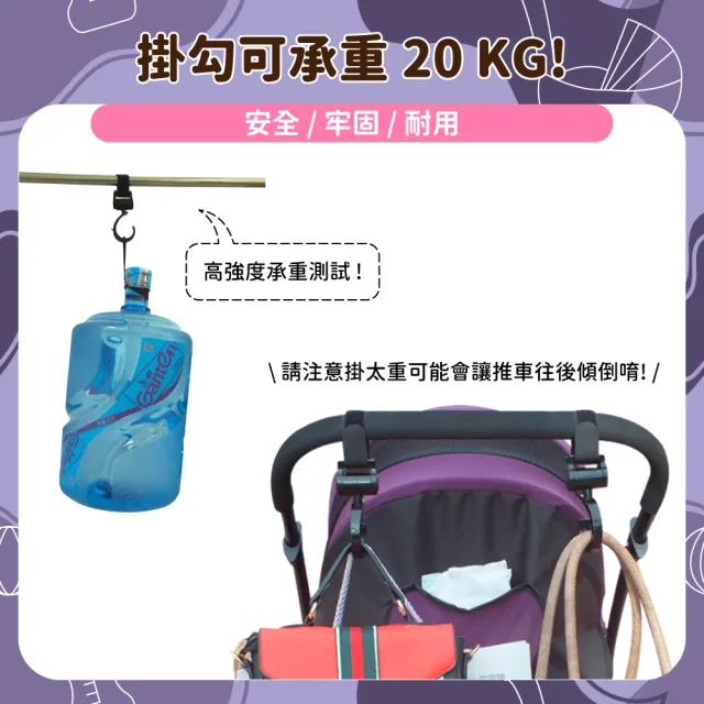 【OhBabyLuxury】360度推車掛鉤-兩入裝(推車配件/推車掛勾/360度 旋轉掛鉤/嬰兒車/自行車/汽車椅背掛鉤)