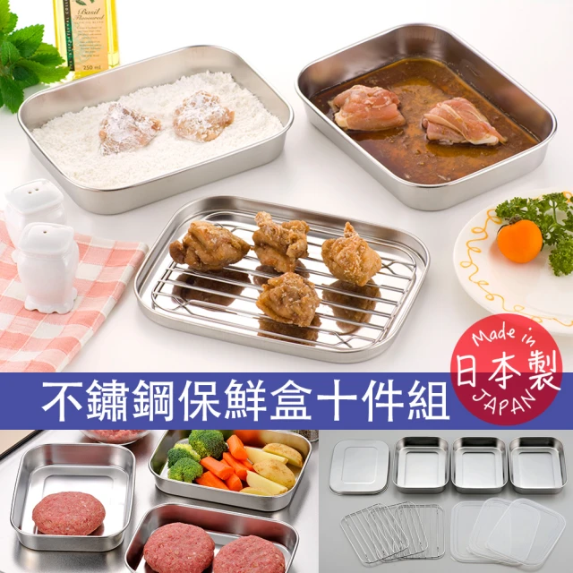 日本新瀉燕三條 日本製304不鏽鋼附蓋附濾網調理盆10件組(3盆+3透明蓋+3網+1不鏽鋼蓋)