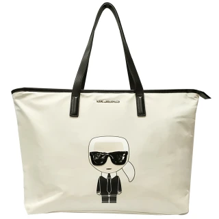【KARL LAGERFELD 卡爾】205W3014 K / IKONIK PVC購物包(白色)