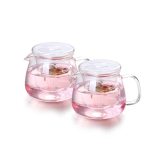 【RELEA 物生物】500ml小花耐熱玻璃品茗泡茶壺(買1送1)