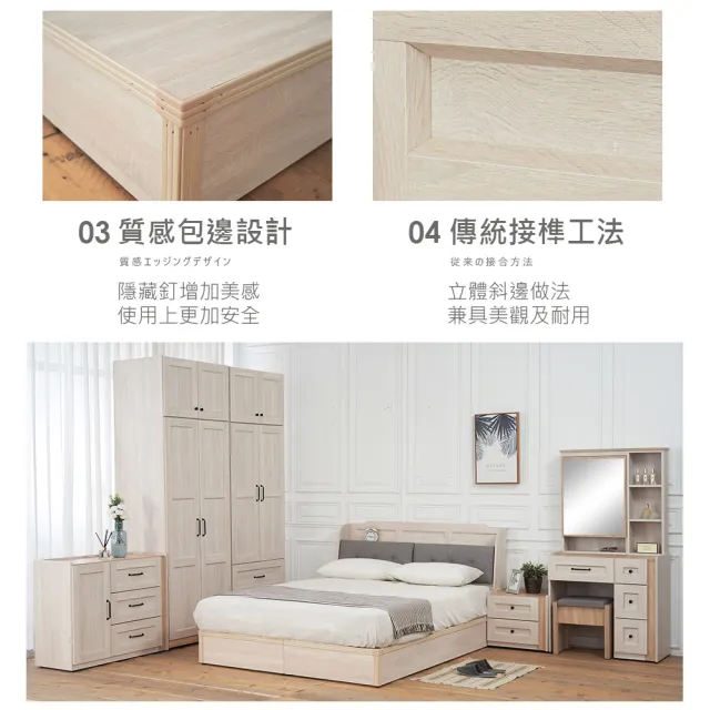 【時尚屋】RT9諾拉莊園貓抓皮收納5尺雙人床架RT9-F101+UZR8-8379-5(床頭+床底-免運費 免組裝 雙人床)