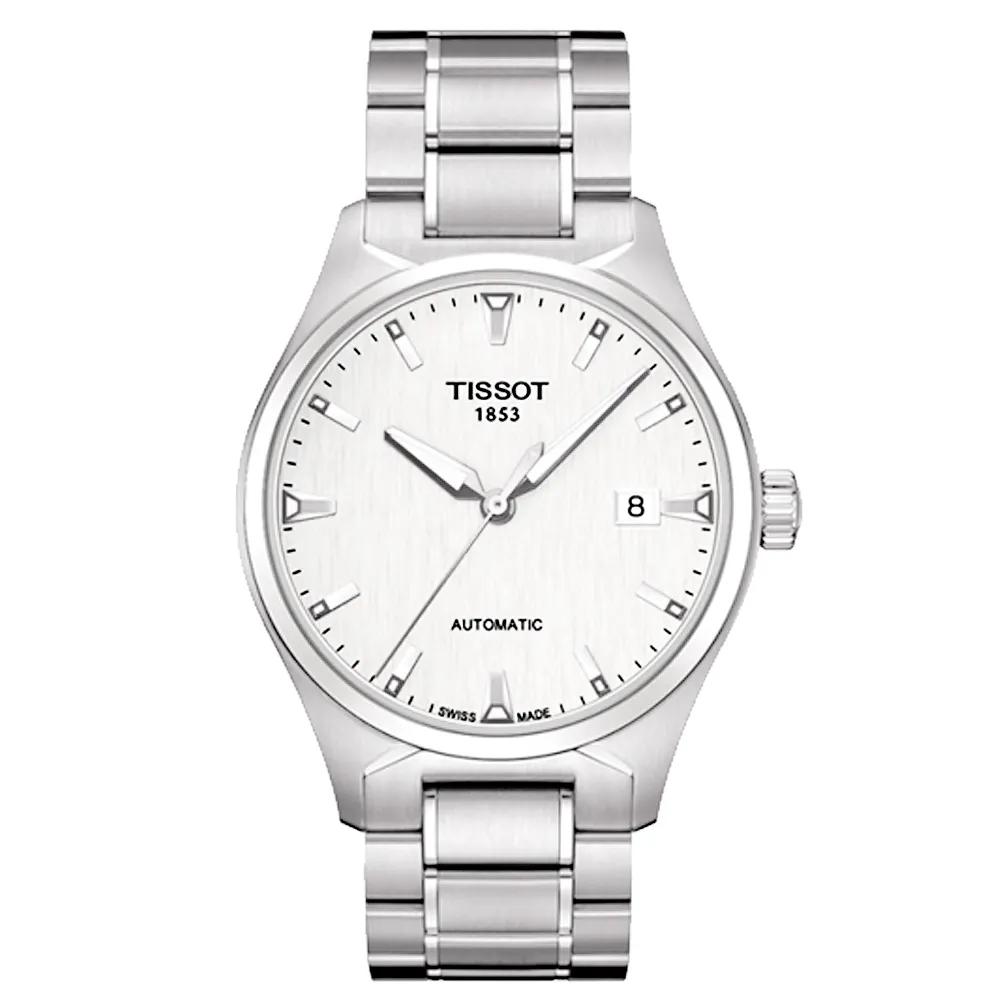 【TISSOT 天梭】T-Tempo 都會時尚機械錶-白 送行動電源(T0604071103100)