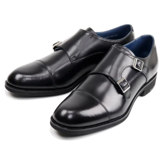 【KENFORD】橫飾造型雙扣孟克鞋 黑色(KN83-BL)