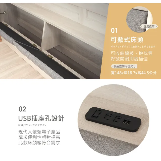 【時尚屋】[RT9]諾拉莊園5尺床頭箱RT9-F101(免運費 免組裝 臥室系列)