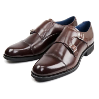【KENFORD】橫飾造型雙扣孟克鞋 深棕色(KN83-DBR)