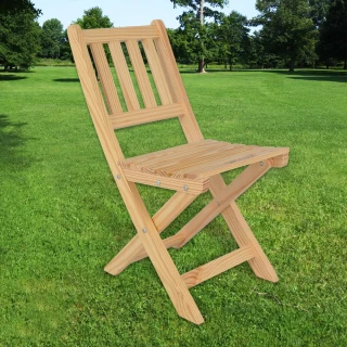 【LIFECODE】《極簡風》黃松木-實木折疊椅-附背袋(2入組)