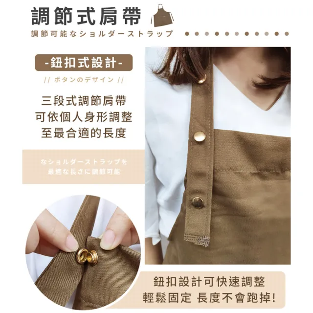 【DREAMCATCHER】新升級防水帆布工作圍裙(料理圍裙 廚房圍裙 防水裙 美容圍裙)