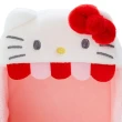 【小禮堂】Hello Kitty 造型絨毛玩偶收納盒 玩偶展示盒 絨毛置物盒 《紅白 熱帶沙灘》