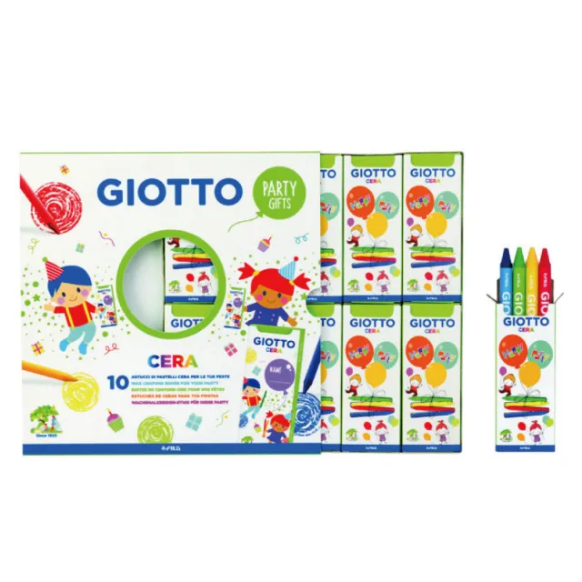 【義大利GIOTTO】派對禮物分享盒10入-好清洗蠟筆