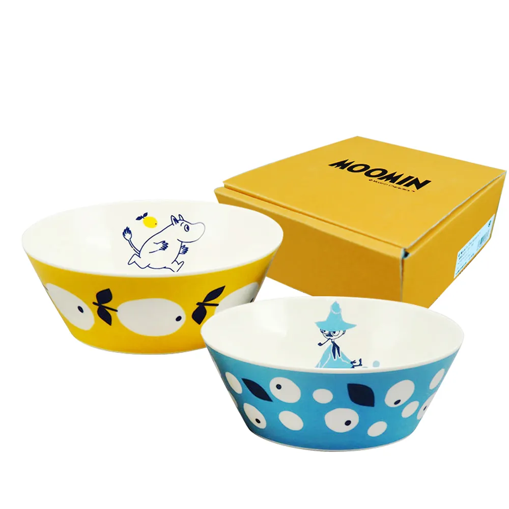 【日本山加yamaka】moomin嚕嚕米彩繪陶瓷碗禮盒2入組(MM0313-79)