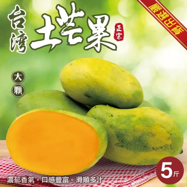 【WANG 蔬果】台灣嚴選大顆土芒果5斤x1箱(約22-30顆)