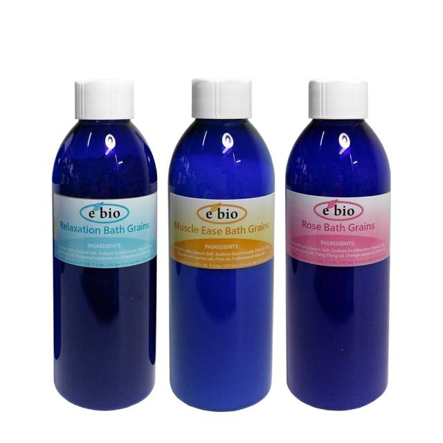 【ebio 伊比歐】精油礦物泡澡浴鹽組200g(三入組)