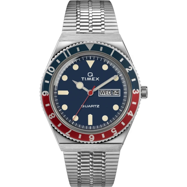 【TIMEX】天美時 Q TIMEX復刻系列 經典手錶(紅藍 TXTW2T80700)