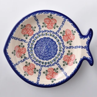 【波蘭陶】Vena  魚形盤 陶瓷盤 菜盤 水果盤 沙拉盤  波蘭手工製(漫野薔薇系列)