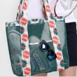 【E.City】韓版旅行網格沙灘包購物袋(加厚設計 強化收納)