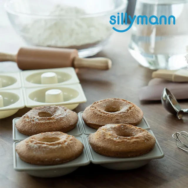 【韓國sillymann】100%鉑金矽膠甜甜圈烘焙模具-奶油白(鉑金矽膠可進洗碗機高溫清潔可沸水消毒)