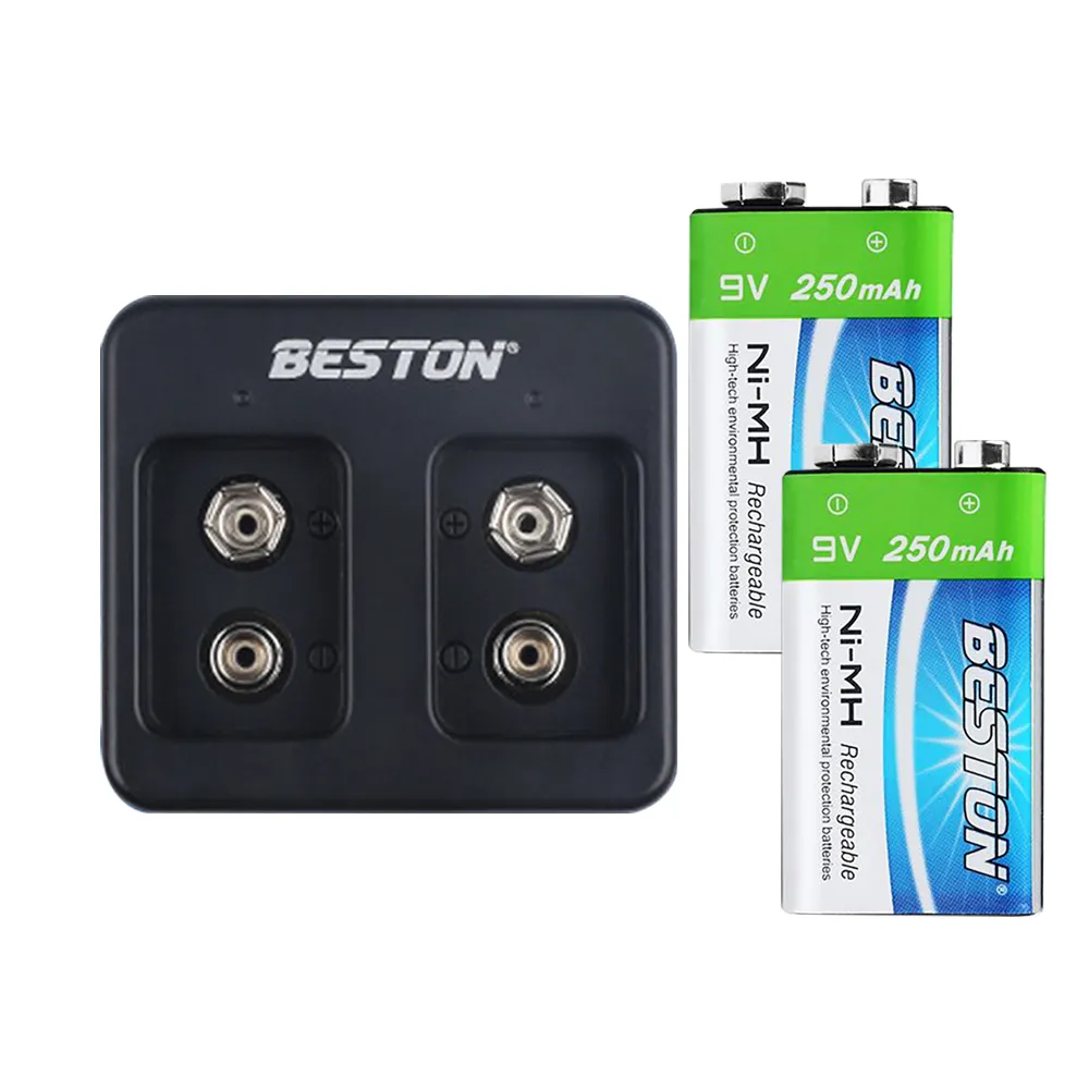 【BESTON】9V鎳氫電池 -2入 +雙槽充電器(C-8006)