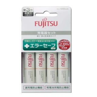 【FUJITSU 富士通】FCT345充電器+3號4入1900mAh(低自放充電組)