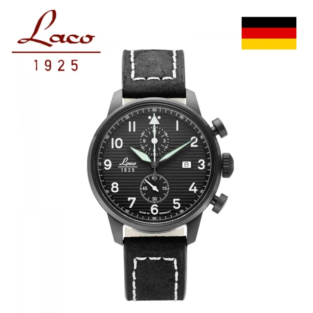 【Laco 朗坤】861975 德國工藝 LAUSANNE 飛行員手錶特別模型洛桑軍錶(石英錶 42mm)