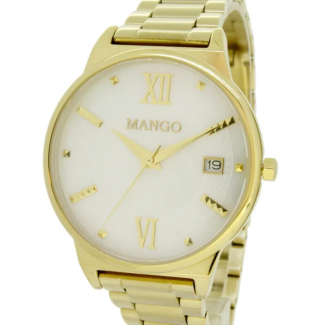 【MANGO】青春活力時尚腕錶-MA6756L-GD(香檳金/36mm)
