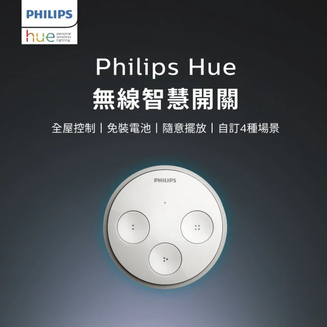【Philips 飛利浦】Hue 智慧照明 無線智慧開關(PH013)