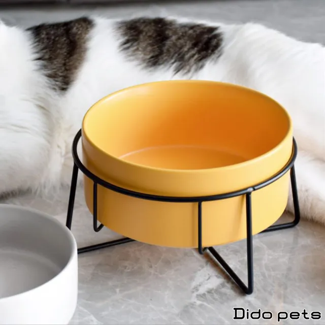 【Dido Pets】簡約風 陶瓷寵物碗-雙碗款(PT002)