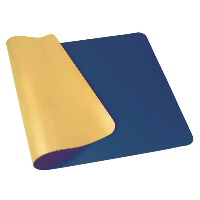 【ABEL 力大牌】雙色PU皮質桌墊 藏藍+橘黃(PU材質 雙面雙色)