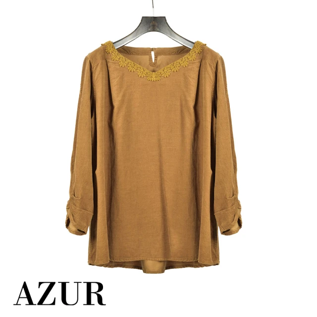 【AZUR】AZUR鄉村風格寬袖上衣-2色